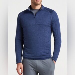 Peter Millar Men’s Apollo Performance Quarter Zip Pullover Navy Blue XXL